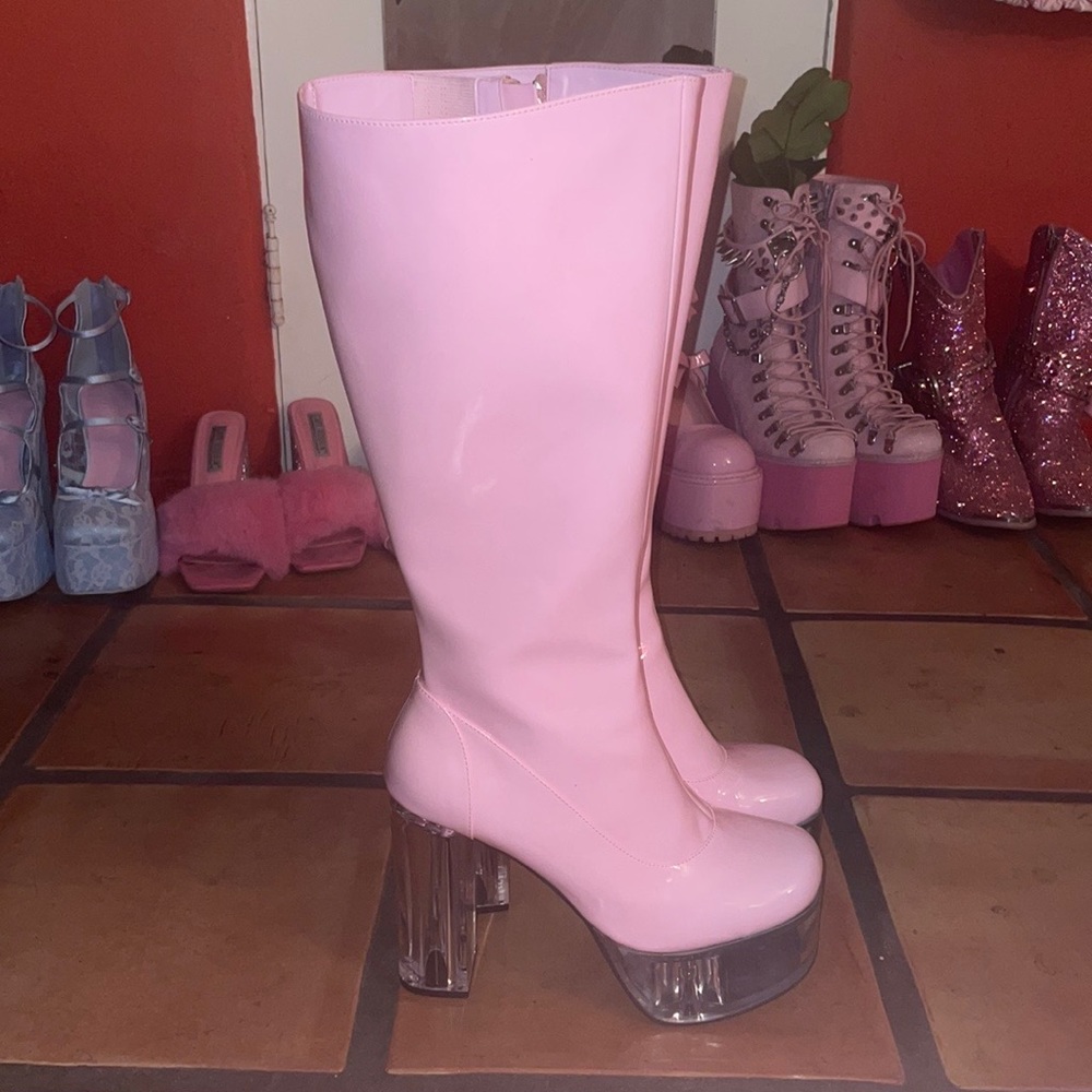 Pink gogo boots